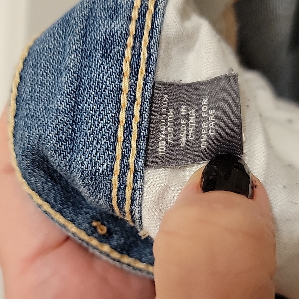 Abercrombie & Fitch Low Rise Blue Distressed Jeans Size 6 - Picture 10 of 10